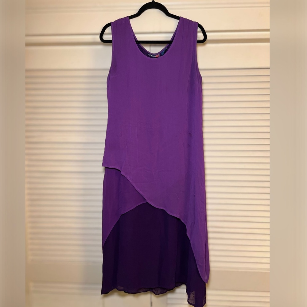 Vintage 90s Phool Draped Sleeveless Bias Cut Midi Dress size large FairyCore